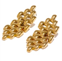 Image 5 of THICK LONG MESH STUD EARRINGS 