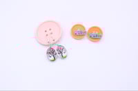 Image 3 of Floating Tree & Butterfly Earrings (or) Word ‘Hello’ Earrings on NEW Button Hang Tags