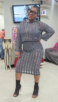 Image 5 of Black/Grey 2pc Skirt 