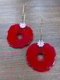 Image 2 of Boucles d'oreilles coquelicot 
