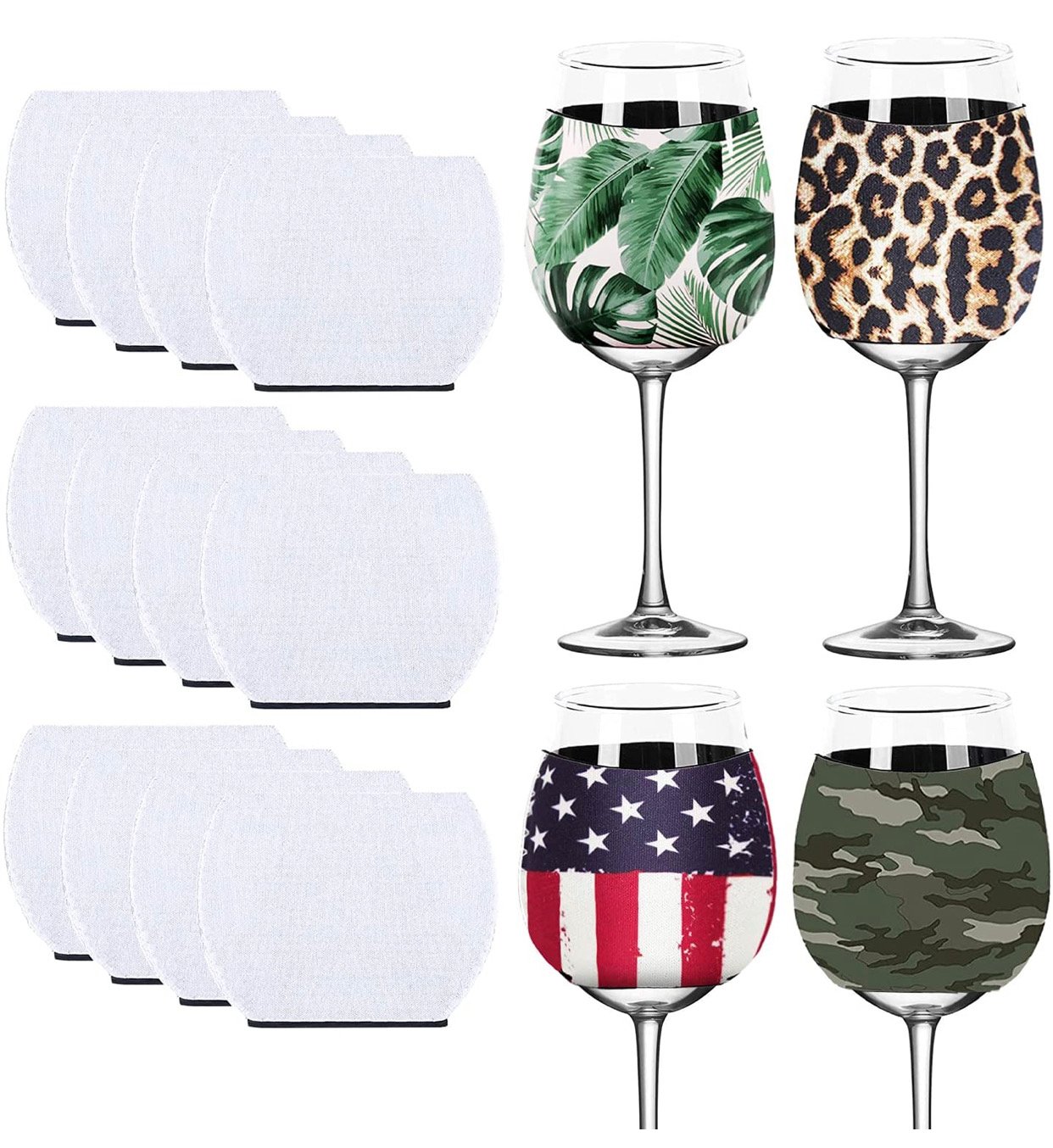 Image of Sublimation wine glass koozies 4 pack