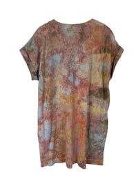 Image 3 of M 100% Cotton Short T-Shirt Dress with Pockets in Sedona Watercolor Ice Dye