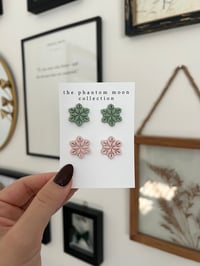 Image 2 of Pink & Green Snowflakes