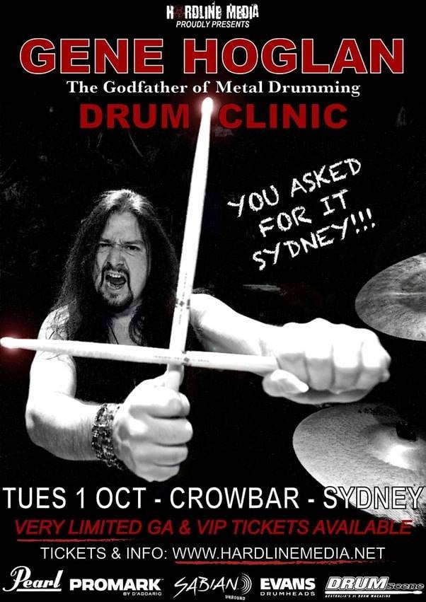 Image of GENE HOGLAN -  Drum Clinic Sydney - Aussie Poster