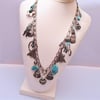 Southwestern Style Sterling and Turquoise Charm Necklace