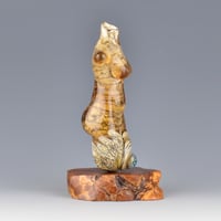 Image 3 of XXL. Amber Peach Goddess - Flamework Glass Sculpture Bead
