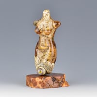 Image 5 of XXL. Amber Peach Goddess - Flamework Glass Sculpture Bead