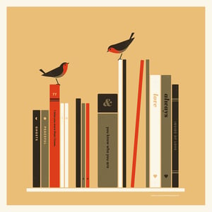 Image of Books & Birds Artprint