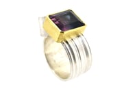 Image 3 of Cube cluster ring 18ct gold and sterling silver set with a Multicoloured Tourmaline 