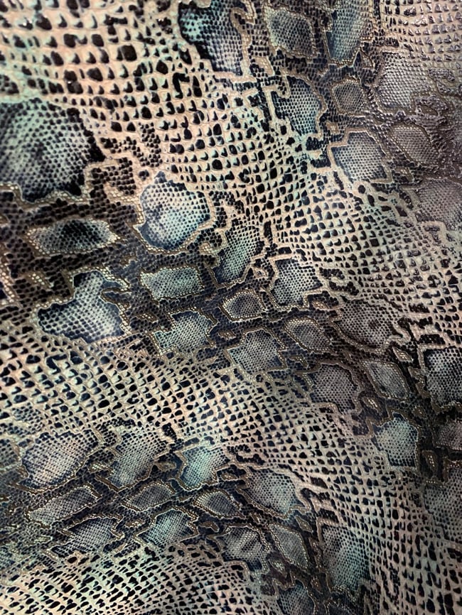 Short Cowhide Blue Python Mocs - Womens