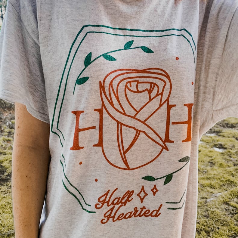 Image of Half Hearted - Flower Crest T-Shirt