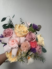 Image 4 of Spring Bouquet - Daisies, Roses, Peonies, Pom Pom & Thistle