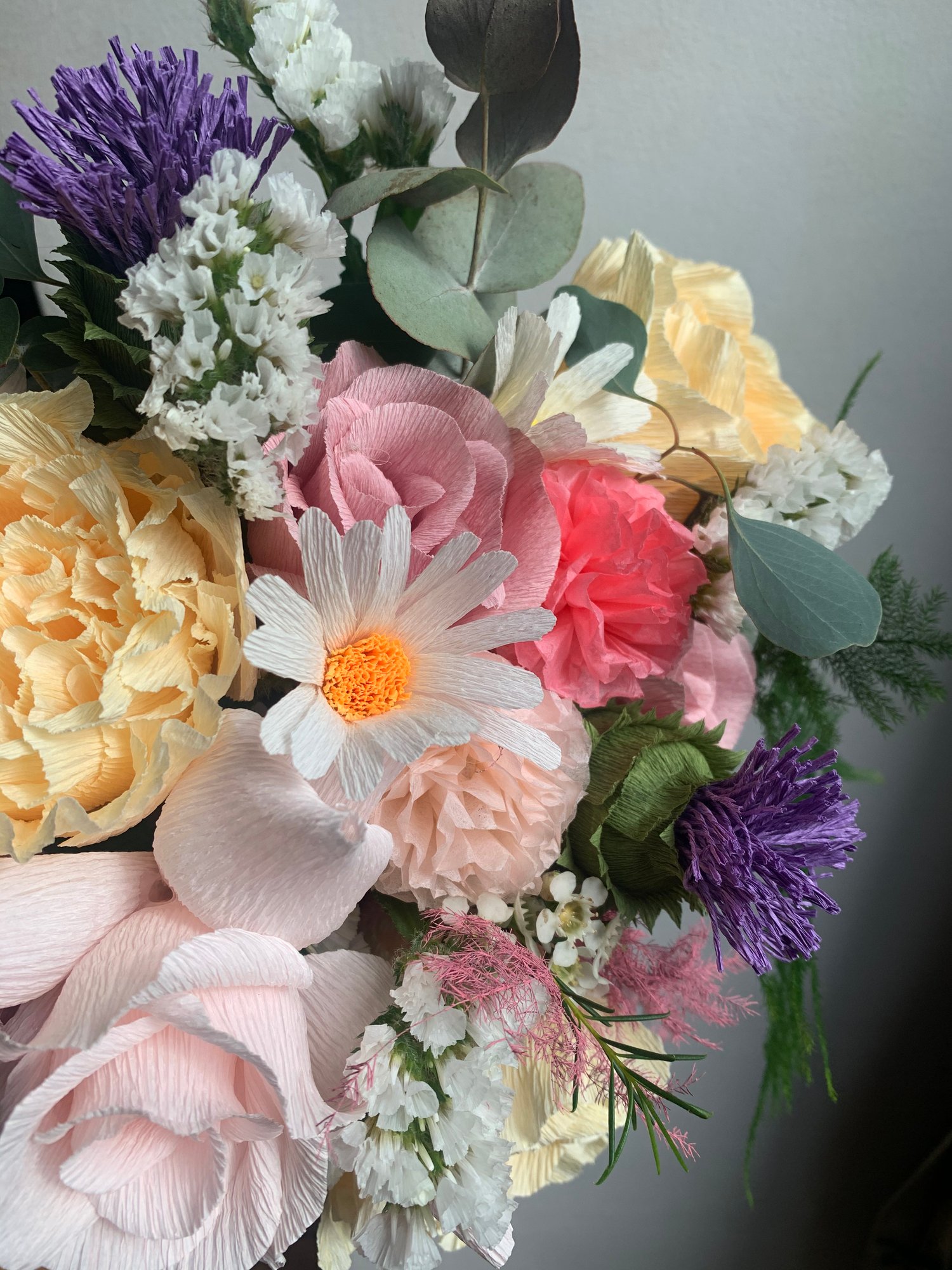 Image of Spring Bouquet - Daisies, Roses, Peonies, Pom Pom & Thistle