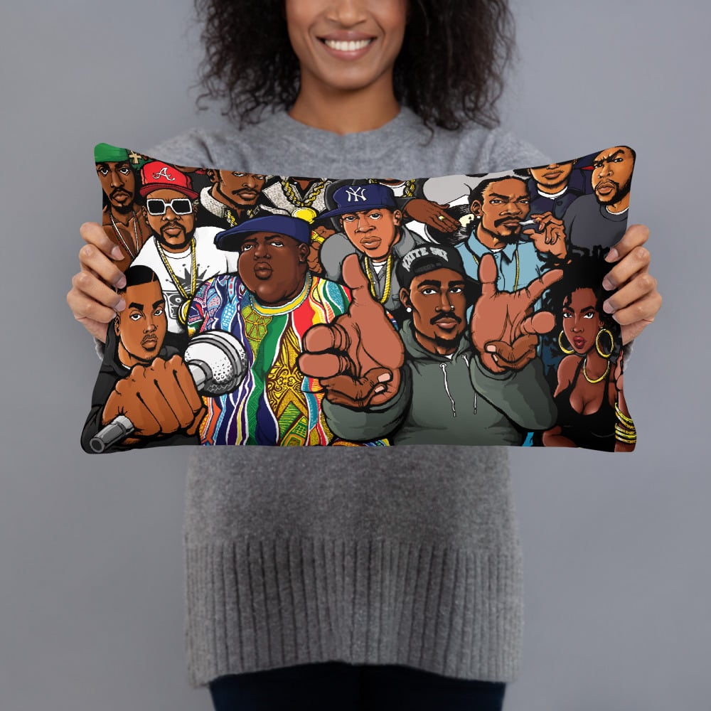 The Golden Age of Hip Hop by Beddo (Color); Accent Pillow