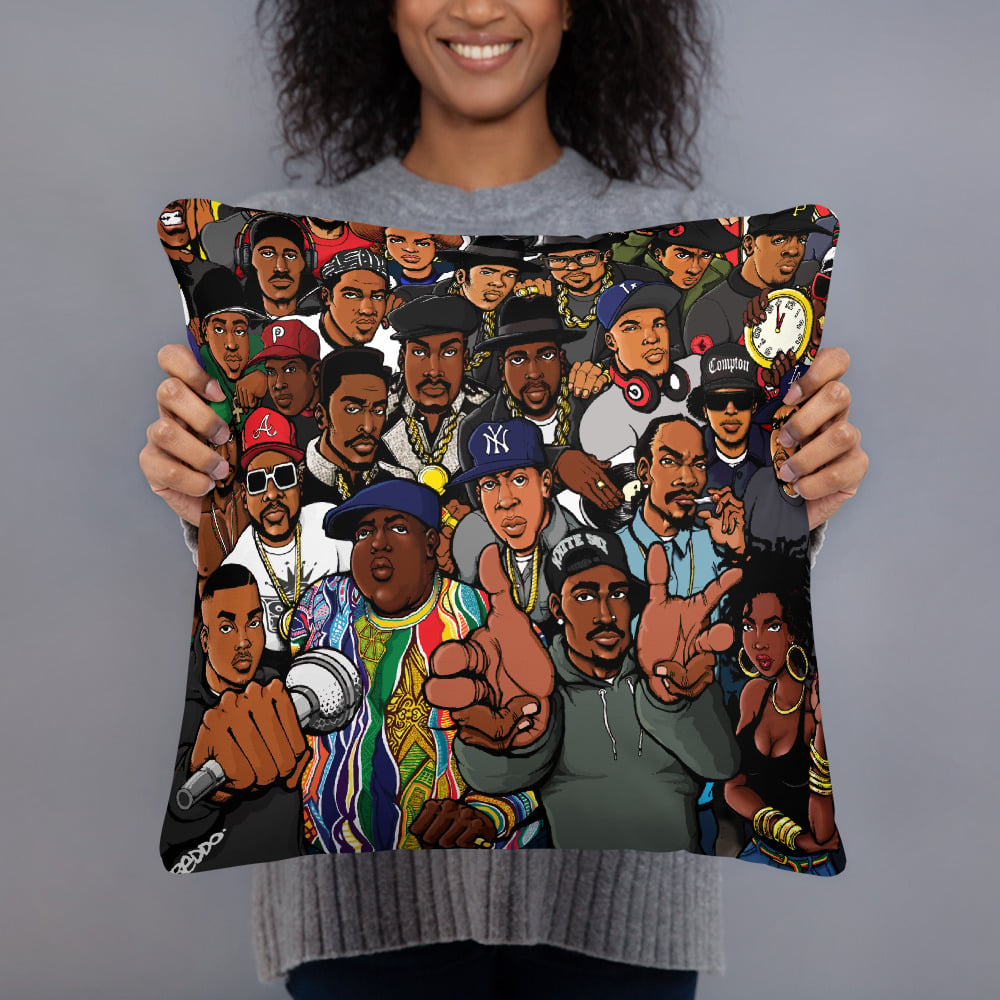 The Golden Age of Hip Hop by Beddo (Color); Accent Pillow