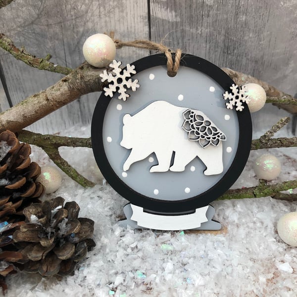 Image of Polar Bear Snowglobe Decoration