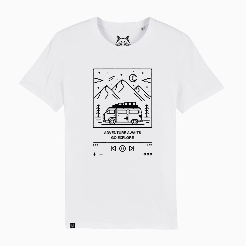 Go Explore Mp3 T Shirt Organic Cotton Tiny Print Shop