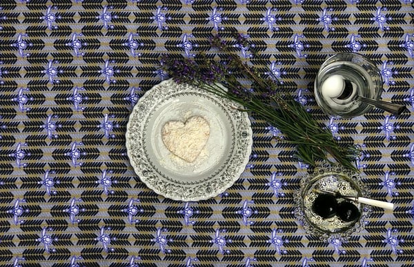 Image of HONEYBEES VELOS (Crete) LINEN TEA TOWEL / WALL ART PRINT