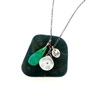 Image 4 of solar quartz and turquoise charm necklace