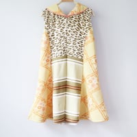 Image 4 of leopard yellow groovy gold courtneycourtney 7+ vintage fabric collar bell swing dress peter pan