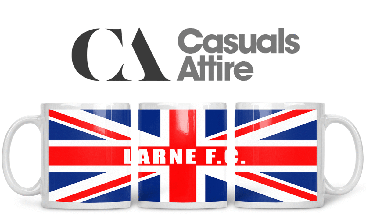 Larne, Football, Casuals, Ultras, Fully Wrapped Mugs. Unofficial.