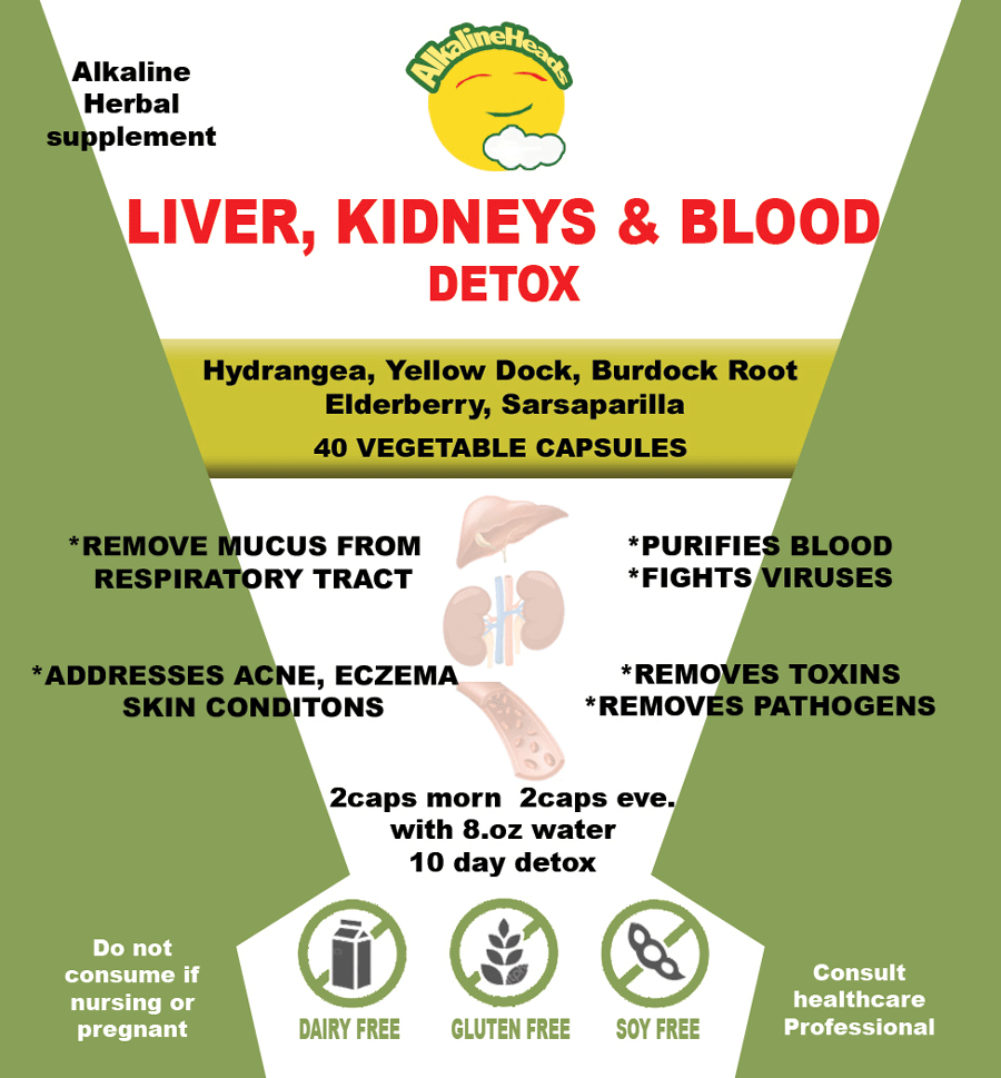 10 or 15 Day Liver Kidneys and Blood Alkaline Herbal Detox Alkaline Heads