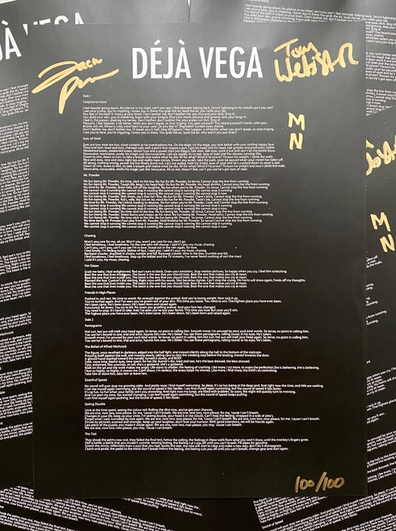 Image of Limited Edition Signed Lyric Sheets