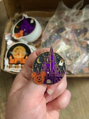 Image of  Halloween in The Kingdom - Purple Castle Enamel  Pins 