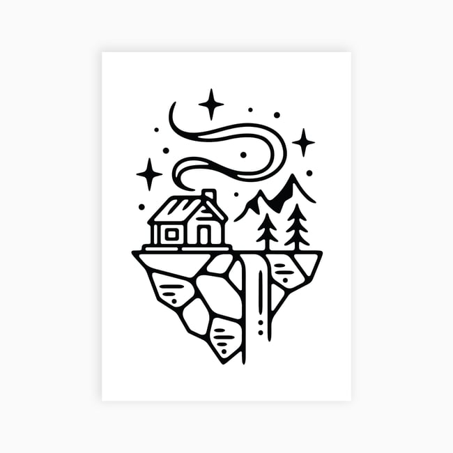 Island Cabin 7x5" Giclee Fine Art Print