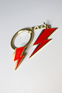 Image 1 of Lightning Bolt Keyring + Badge Set