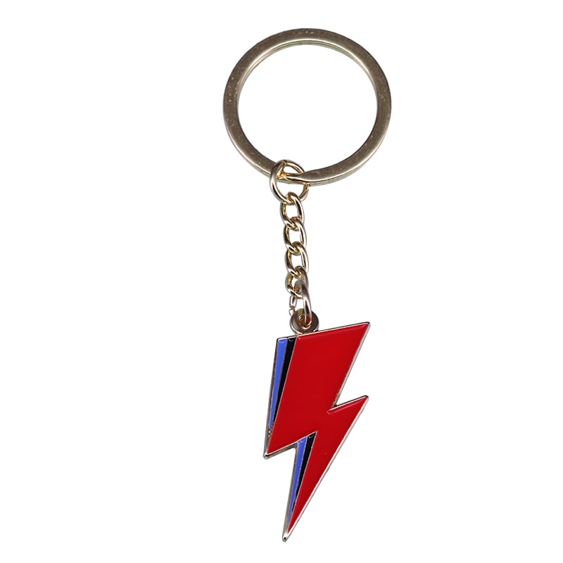 Lightning Bolt Keyring + Badge Set