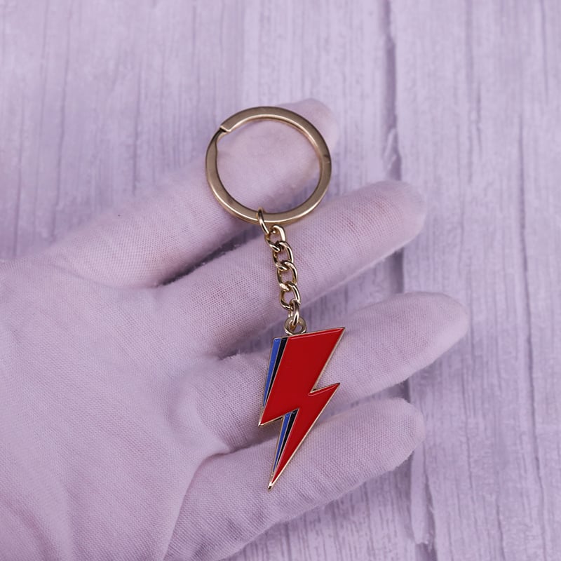 Lightning Bolt Keyring + Badge Set