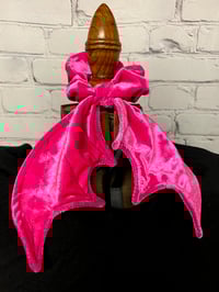 Image 1 of Hot Pink  Velvet  Bat Wing Scrunchie
