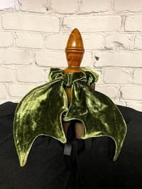 Image 4 of Moss Green Velvet  Bat Wing Scrunchie 