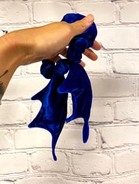 Image 2 of Royal Blue Velvet  Bat Wing Scrunchie 