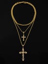 LAYERED CROSS NECKLACE SET 