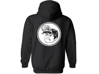 Image 2 of Unisex Heavyweight Black Hoodie Front & Back