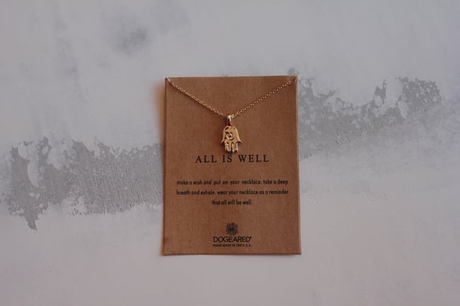 Gold Dipped "All Is Well" Necklace