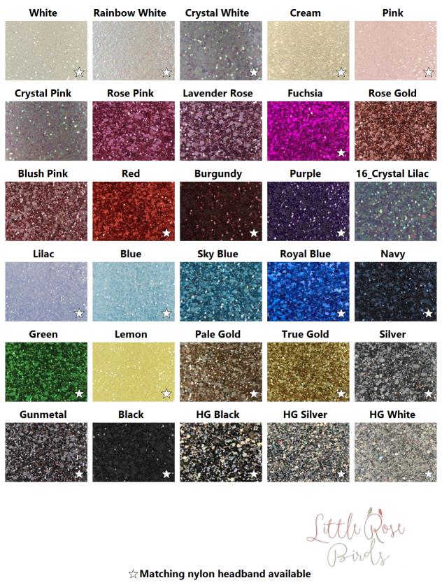 CHOOSE YOUR COLOUR - Glitter Star Bow - Choice of 30 Colours 