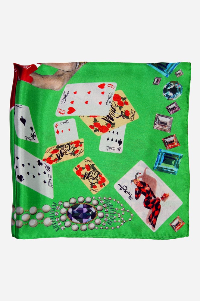 Image of Plaisir D'Amour / Green Silk Scarf