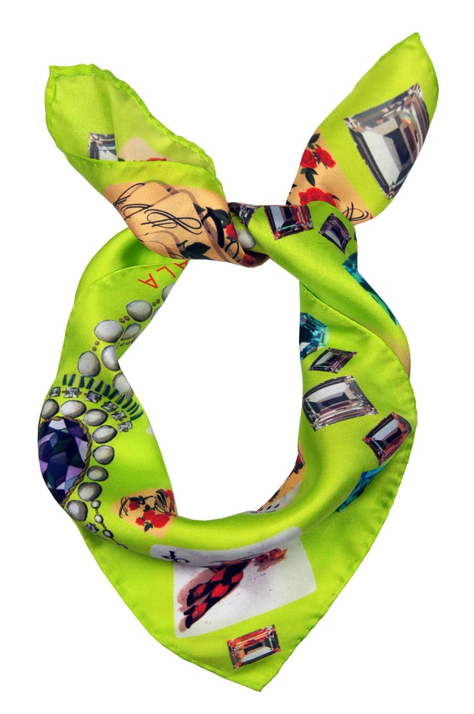 Image of Plaisir D'Amour / Lime Yellow Silk Scarf