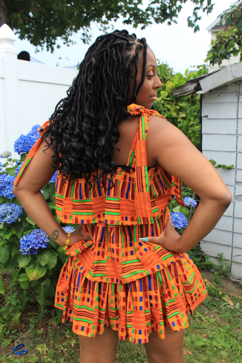 African shop ruffle dress