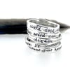 engraved sterling silver quote ring