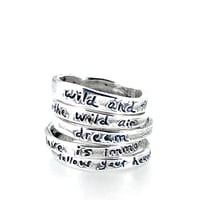 Image 1 of engraved sterling silver quote ring