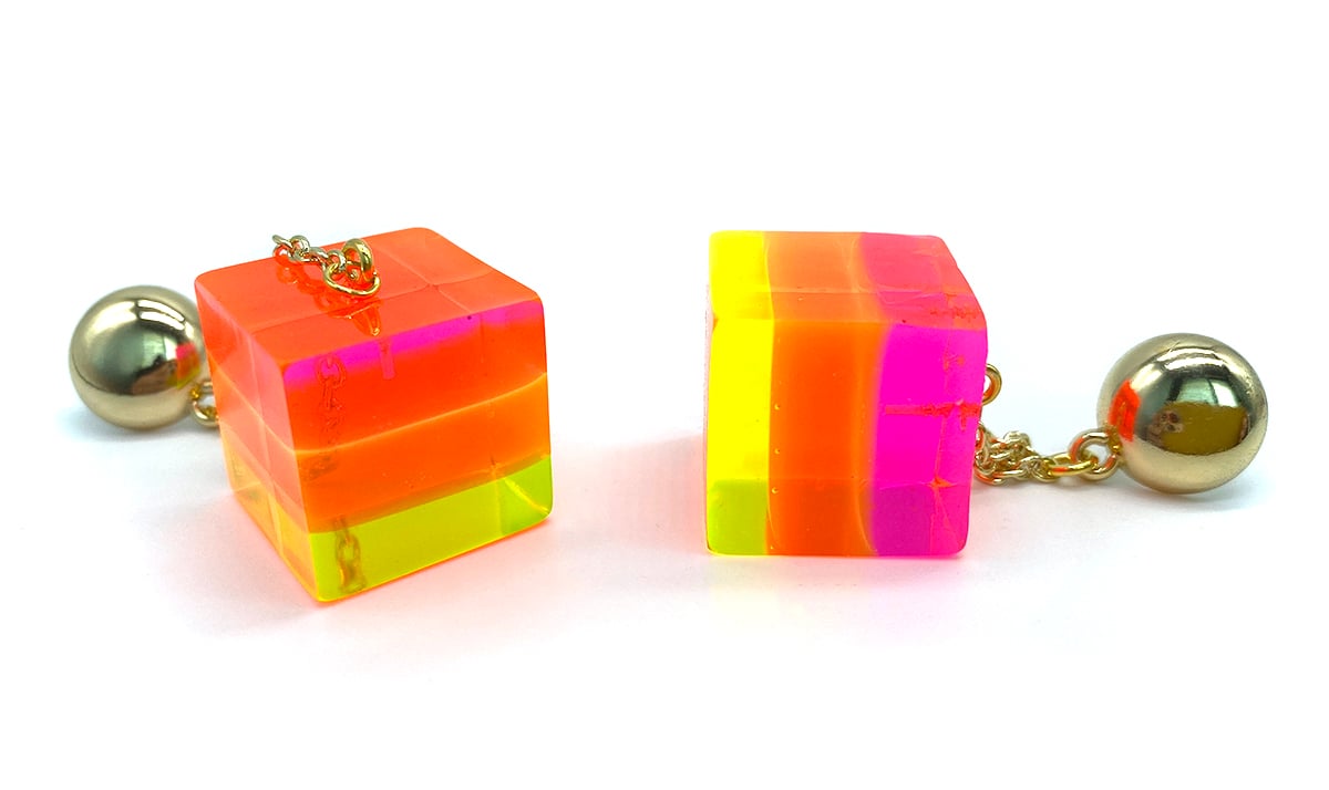 Image of Trio Mod Cube earrings