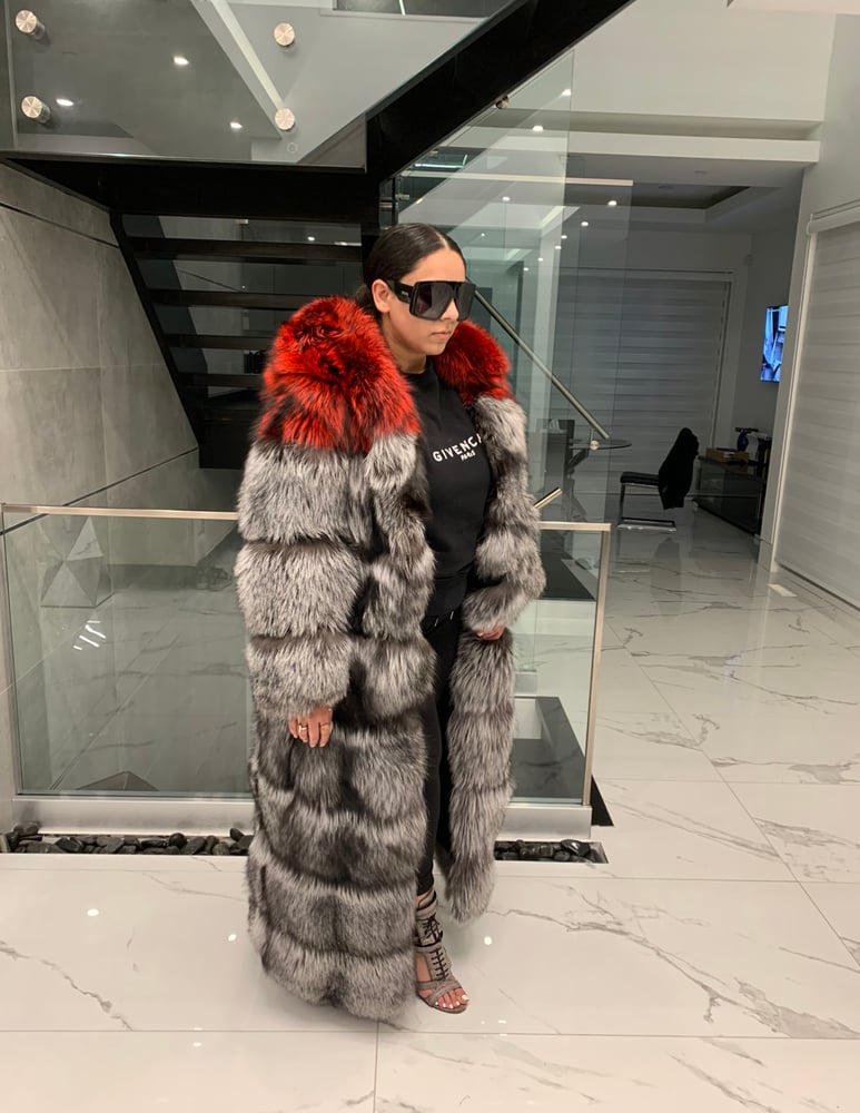 Image of Aaliyah 2in1 Silver Fox Fur Coat