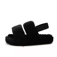 Fluffy Slides - Black