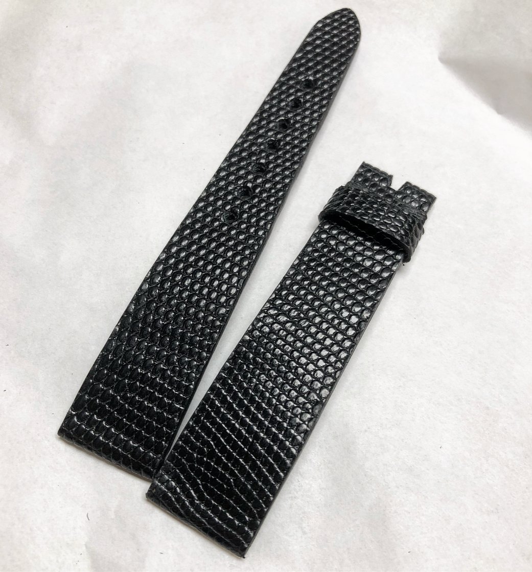 Image of  Black Lizard extra flat watch strap - clean cut