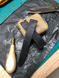 Image 3 of  Black Lizard extra flat watch strap - clean cut