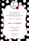 Image of LadyBug Birthday Invitation